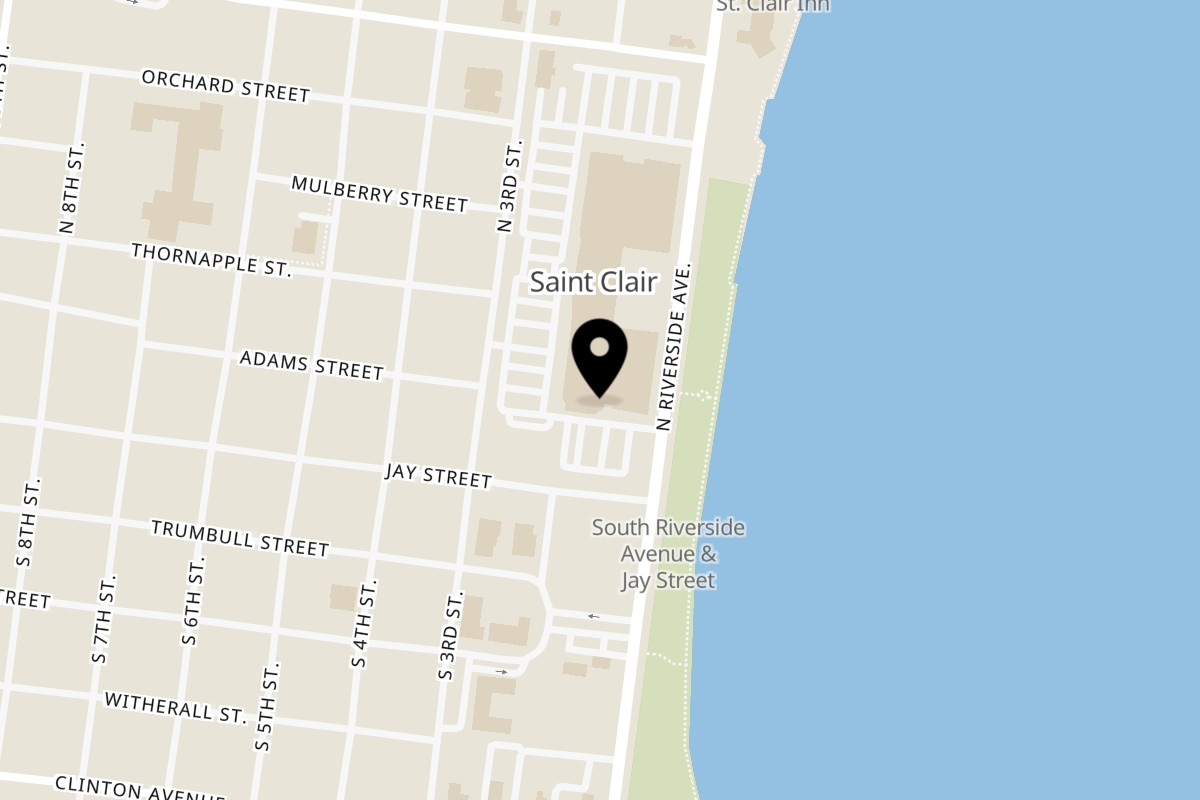 Map showing the location of St Clair Coney Island on 201 N Riverside Ave # D6 in St Clair